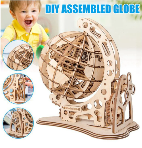 Laser Cut Globe Jewelry Box / Digital Dxf File Glowforge, Digital File, 3D Globe, DXF, CDR, SVG, 3D Puzzle, Wooden Toy, Gift, Wooden Puzzle