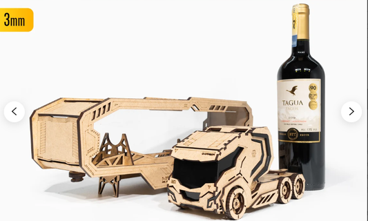 wooden wine box planes for laser cutting, cargo truck contains assembly guide